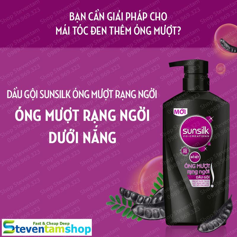 Dầu gội SUNSILK óng mượt 900g