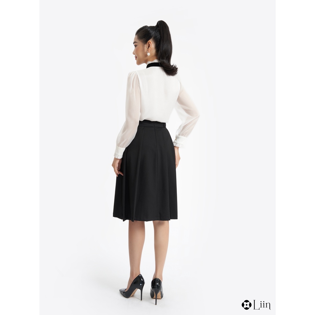Áo kiểu nữ linbi vài lụa tơ óng mix cổ nơ kiểu dáng bánh bèo, dễ phối đồ liin clothing SM3943