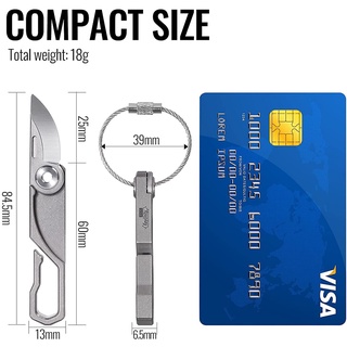 Móc khóa titan mini dao rọc giấy KeyUnity KK00