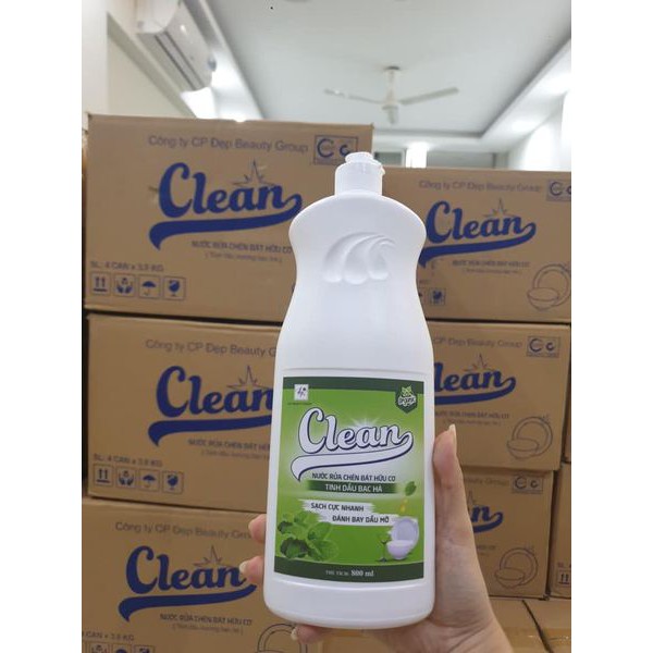 Hàng chính hãng- Á hậu Nguyễn Hiền- 800 ML-Nước rửa chén hữu cơ Clean- Freeship