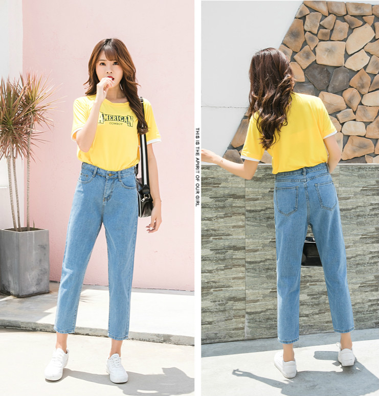 Quần Jeans Nữ Lưng Cao Ống Rộng
