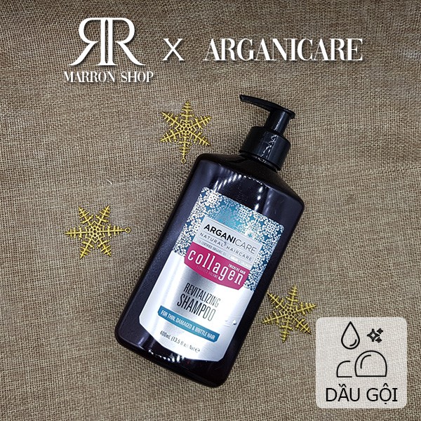 [Hàng Pháp] Bộ dầu gôi xả phục hồi tóc hư tổn Arganicare Collagen 400ml