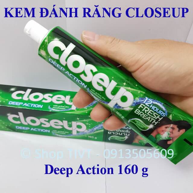 Kem đánh răng Closeup Deep Action 160g Thái Lan, trắng răng, dưỡng nướu, tạo sự tự tin với hương thơm mát tự nhiên-TIVT