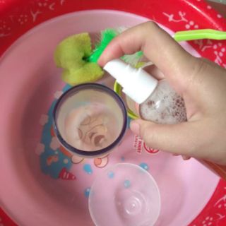 Bình xịt enzym bồ hòn 100ml , cọ bình ti cho bé(tặng kèm bồ kết)