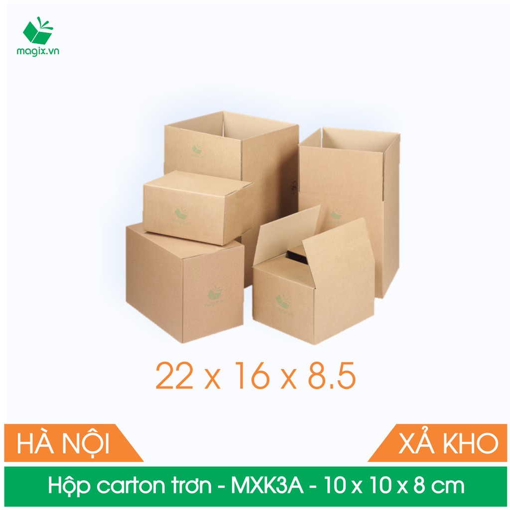 MXK3A - 22x16x8.5 cm - 20 Thùng hộp carton trơn đóng hàng