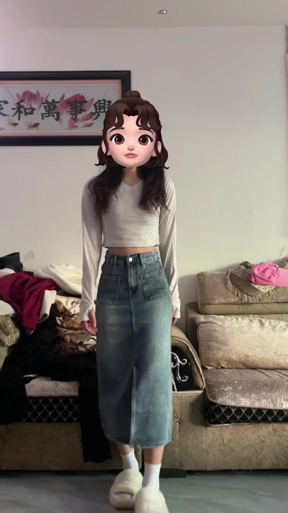 Chân váy jean, váy bò dáng dài Midi, chân váy jean xẻ tà trước, thiết kế 2 túi ngang siêu cá tính | BigBuy360 - bigbuy360.vn