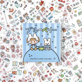 Hộp 100 tờ sticker hoạt hình cute siêu dễ thương