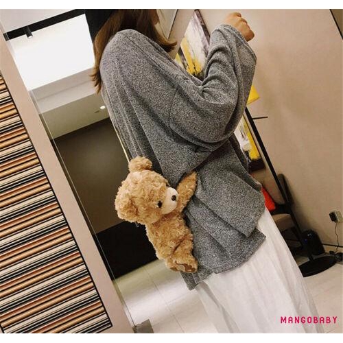 Túi xách vải bông hình gấu teddy xinh xắn