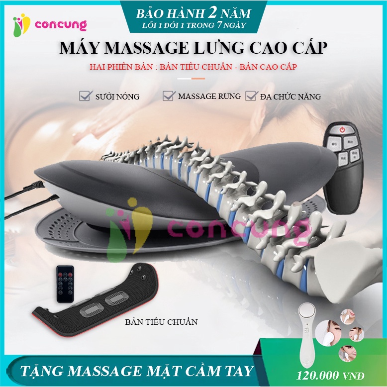 Máy massage lưng, massage cột sống có điều khiển massage sưởi ấm hồng ngoại hỗ trợ giảm đau đớn mệt mỏi 3 chế độ