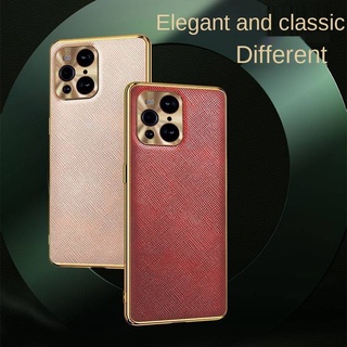 Ốp Điện Thoại Da Viền Kim Loại Chống Sốc Cho Oppo Find X3 X3Pro K9