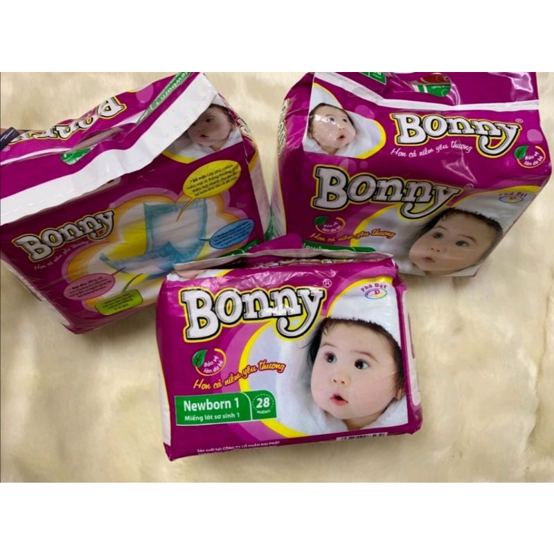 Miếng tã dán sơ sinh Newborn 1 BONNY túi 28 miếng mềm mỏng