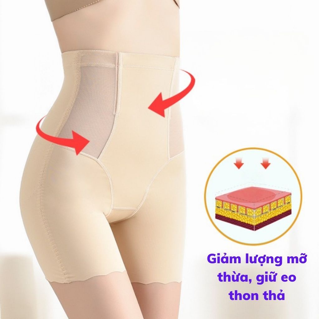 Quần gen nịt bụng giảm mỡ thừa sau sinh nâng mông tôn dáng, Quần lót nữ thun lạnh cạp cao giữ eo JOCOSI N816