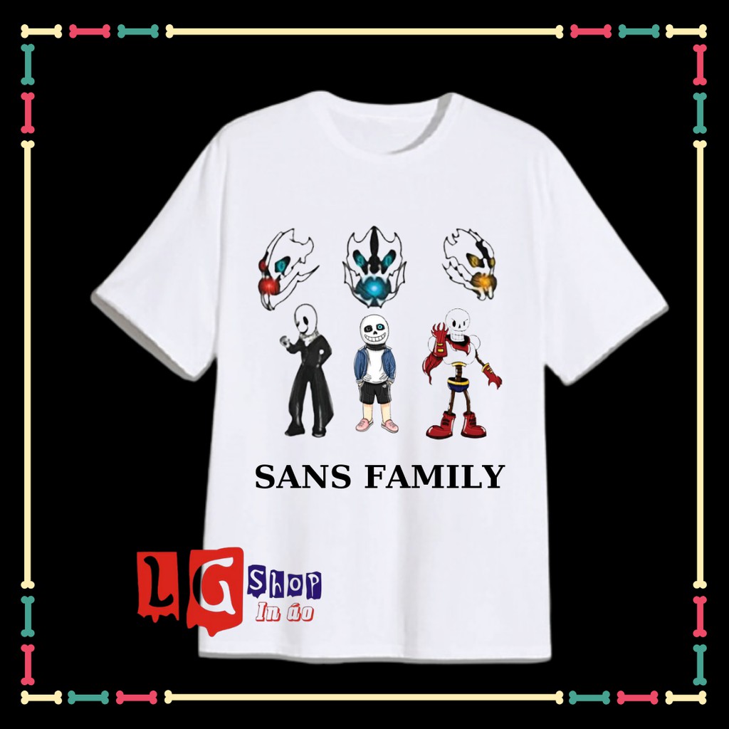 Áo Sans Family nhân vật chính hot Game Sans Undertale cho bé trai bé gái đủ size áo từ 10kg đến 90kg