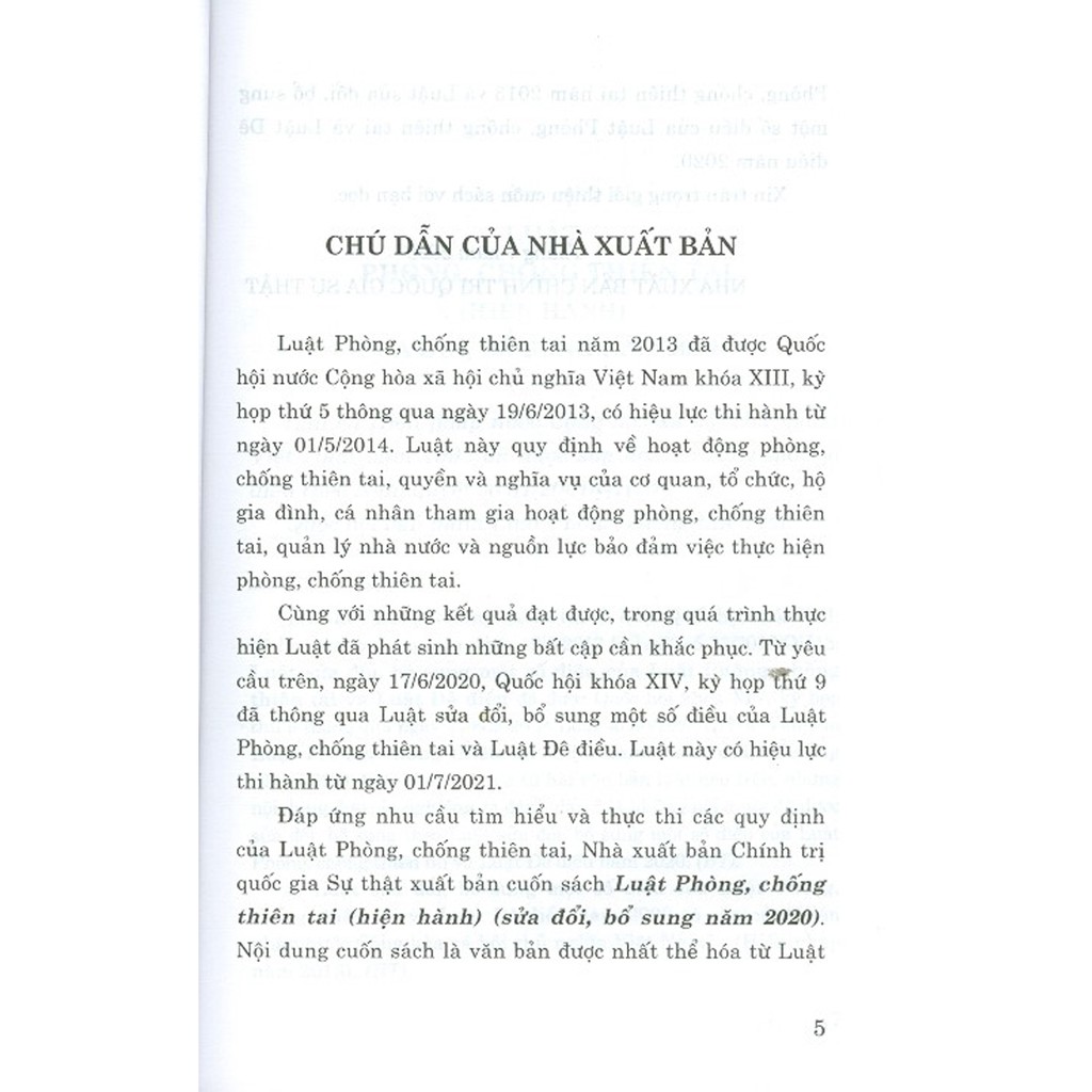 Sách - Luật Phòng, Chống Thiên Tai (Hiện hành) (Sửa đổi, bổ sung năm 2020) | BigBuy360 - bigbuy360.vn