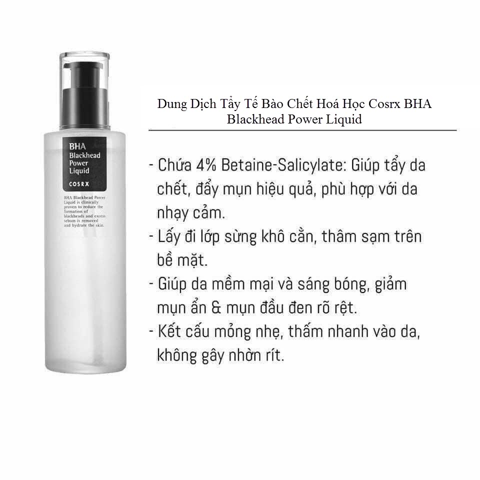 [Date 2024] Tẩy da chết hoá học Cosrx BHA  blackhead Power Liquid - Hàn Quốc