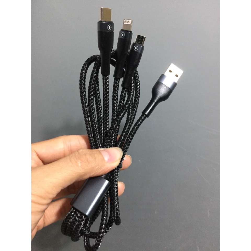 Cáp sạc 3 đầu tổng output 3A Remax Sury 2 RC-070th (1.2m)