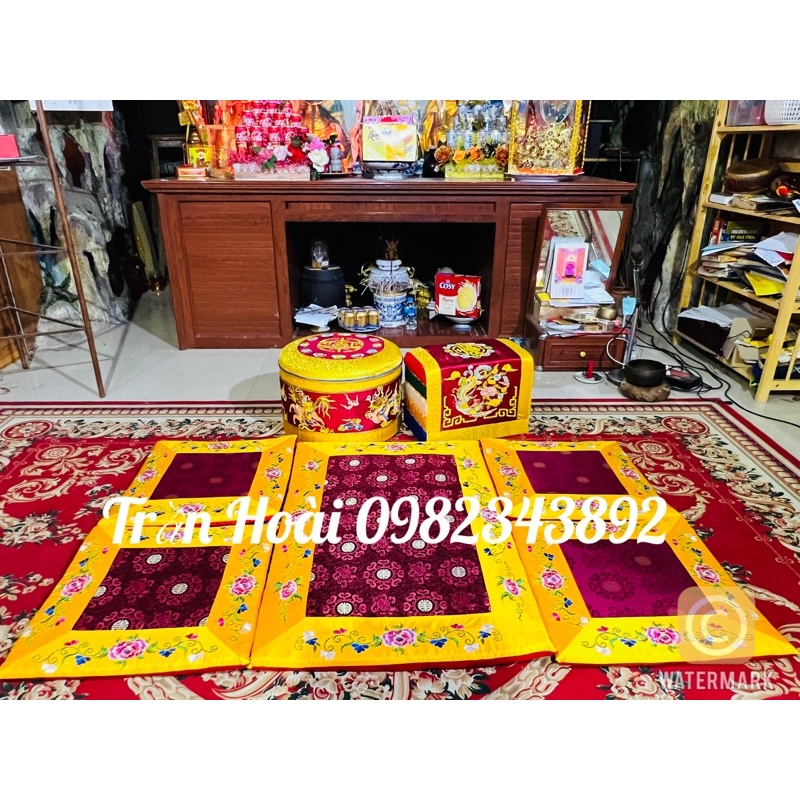 Phụ kiện hầu đồng - set bộ đệm hầu + đôn hầu + gối vỗ cao