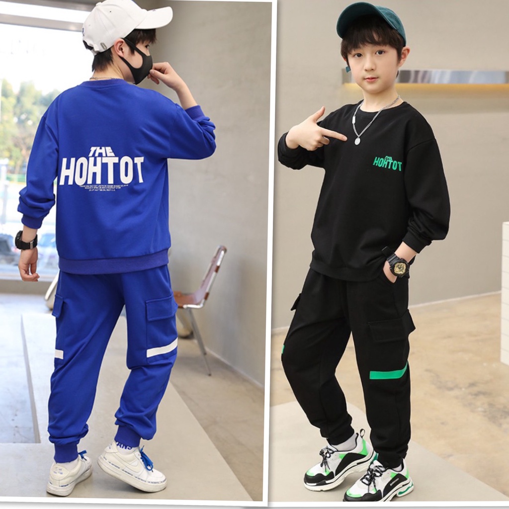 Set bộ quần áo thu đông trẻ em 14-45kg  mẫu HOHTOT. Thiết kế năng động, cá tính.MA83