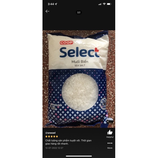 Muối Biển SELECT- THÀNH PHÁT Hạt To Trắng Sạch 1 ký