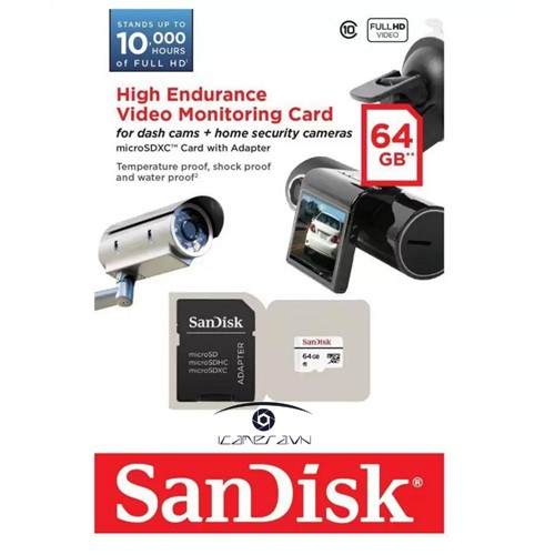 Thẻ nhớ MicroSDXC SanDisk High Endurance dung lượng 64GB kèm adapter