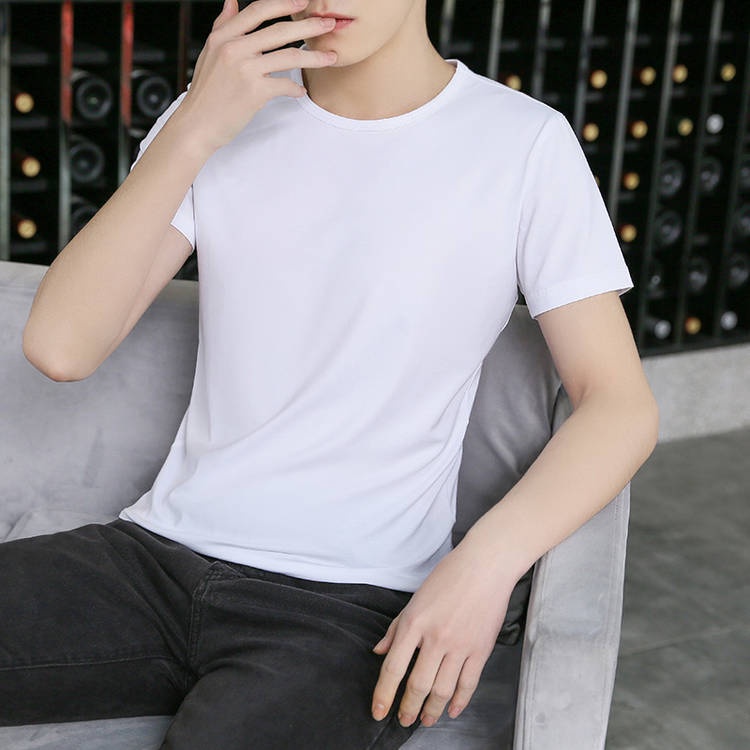 Mẫu áo thun basic nam nữ cổ tròn trơn trắng đen vải cotton mềm mại thoáng mát - KO Fashion Store