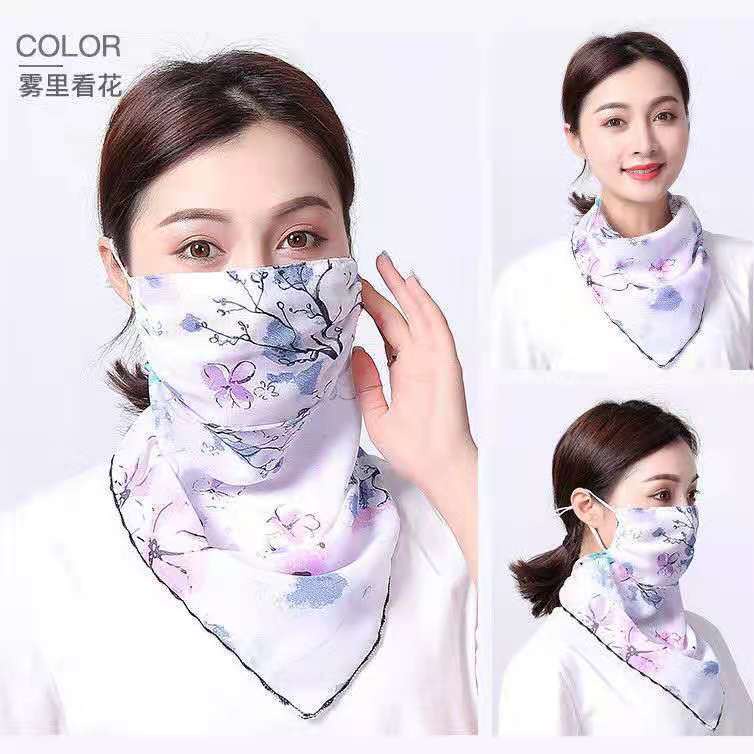 Khăn Choàng Cổ Chiffon 2022 Thoáng Khí Chống Bụi Cho Nữ