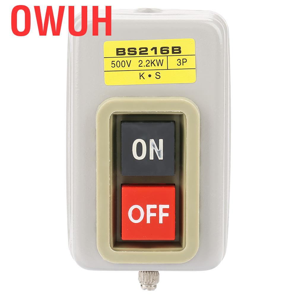 Công Tắc Nút Nhấn Tự Khóa 3p On / Off 110 / 220 / 380v 10a Bs216B