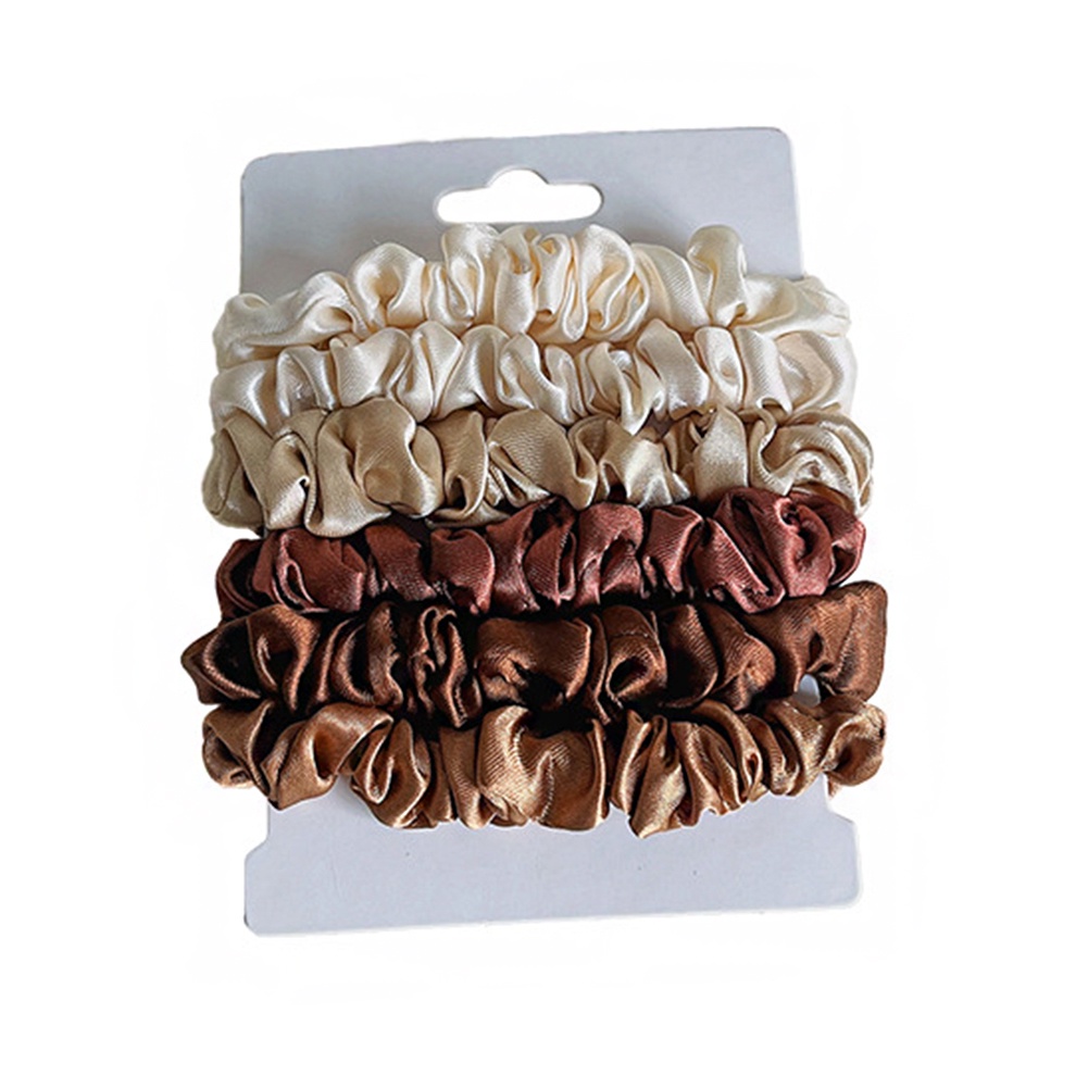 Set 6 Dây Buộc Tóc Vải Satin Co Giãn Nhiều Màu Sắc Ngọt Ngào Cho Nữ