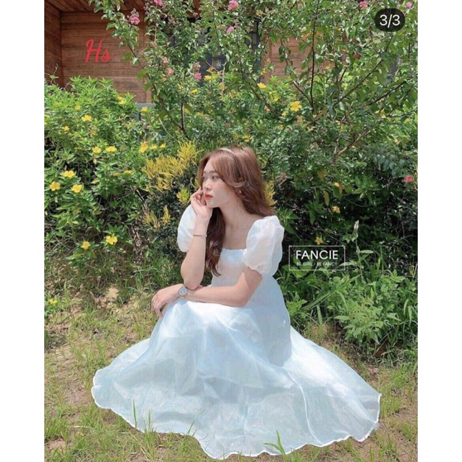 Váy cổ vuông hai lớp mút ngực HSU1