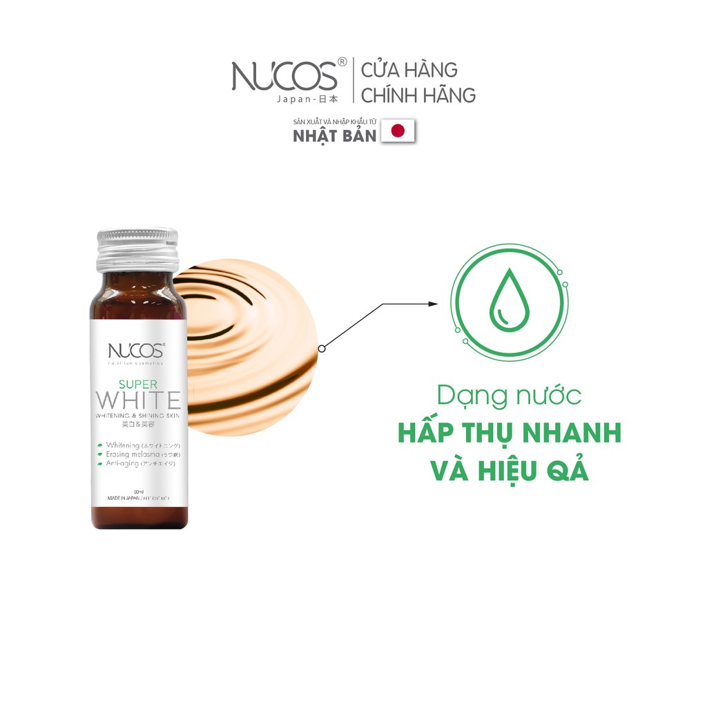 Bộ 3 chai Nước uống trắng da giảm thâm nám chống nắng Nucos Super White | BigBuy360 - bigbuy360.vn
