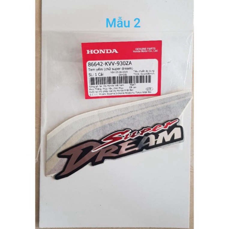 Tem Dán Yếm Xe Dream Zin Đủ Mẫu Mã  - Tem Dán Bửng Xe Cả Dream Thái Và Dream Việt, Super Dream Các Đời