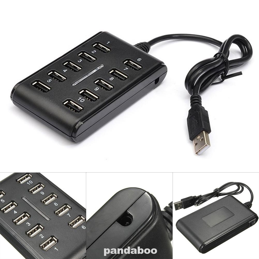 Thời Trang Hub Chia 10 Cổng Usb 480 Mbpsb 2.0 Tốc Độ Cao Cho Pc Laptop