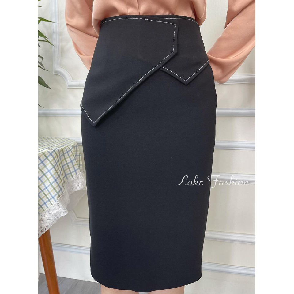 Chân váy, chân váy bút chì phối vạt lá tôn dáng Lake Fashion | BigBuy360 - bigbuy360.vn