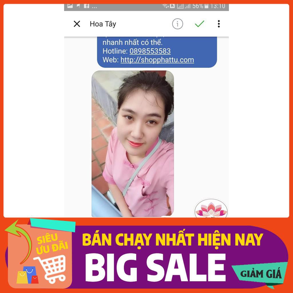 😍😘Quần áo Phật tử nữ màu hồng đẹp đài loan 5 nút - set lam đi chùa có sz 80kg