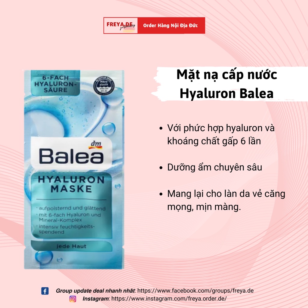 Mặt nạ dưỡng da Balea - Set 2 gói, Mặt nạ Retinol chống lão hóa, Dưỡng Ẩm, Đất sét làm sạch