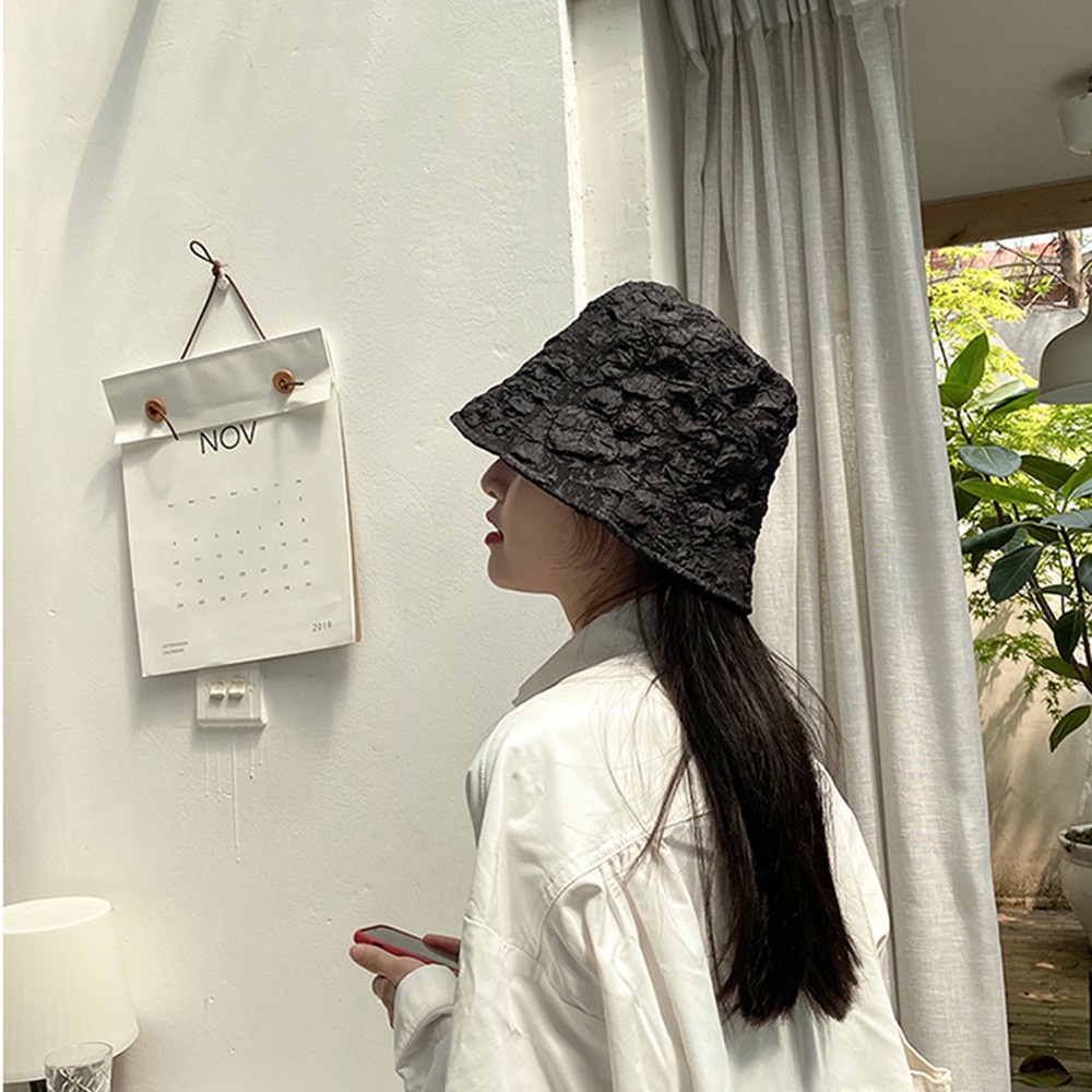 Mũ tai bèo 100% cotton chống nắng, nón bucket siêu nhẹ tạo hình nhăn độc đáo phong cách Nhật Bản Hot Trend M09