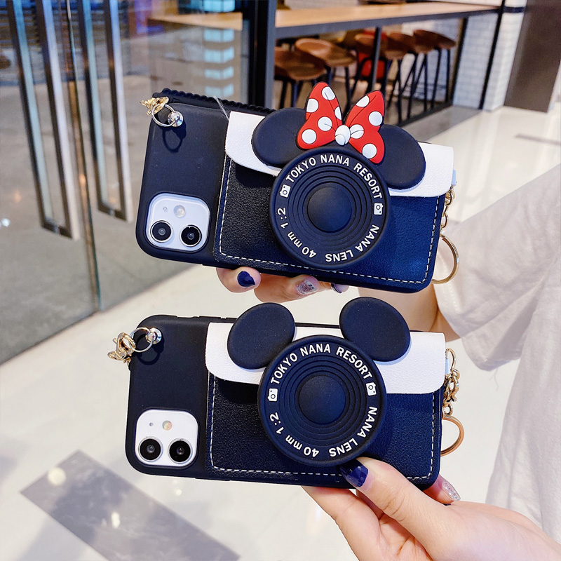 Ốp điện thoại 3d camera minnie mickey Pocket Card cho oppo A57 A59 A71 A83 A3S A5S A12 A12E realme c1 c2 c3 reno 2 z 2z 2f 3 phone case | BigBuy360 - bigbuy360.vn