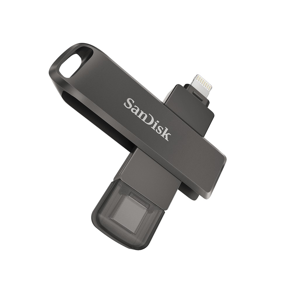 USB 3.1 OTG SanDisk iXpand 2 đầu TypeC và Lightning Flash Drive Luxe 256GB / 128GB / 64GB (Xám) - Hàng Chính Hãng