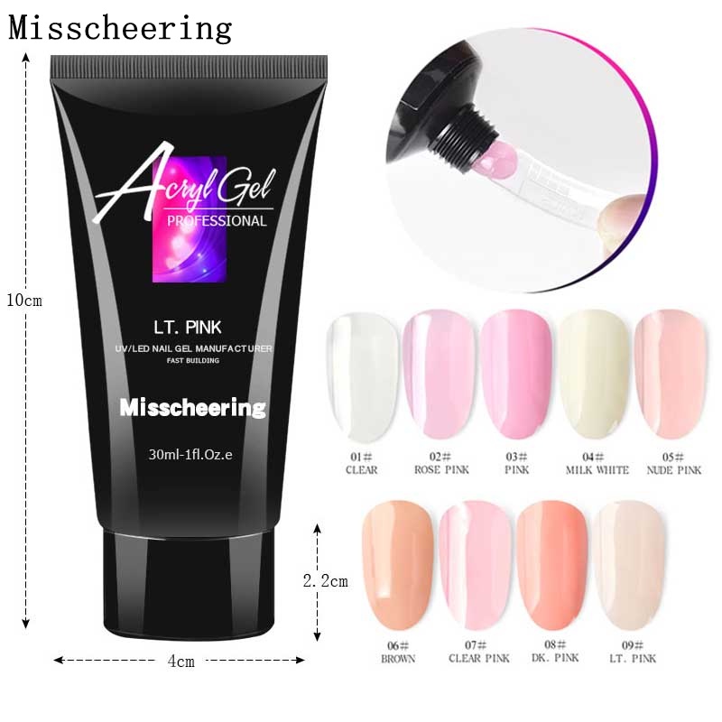 Tuýp gel nối móng UV Misscheering 30ml 9 màu tùy chọn trang trí móng thời trang