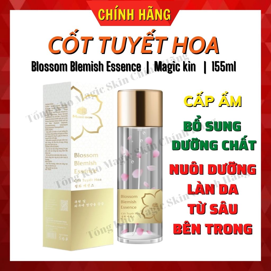 Toner cốt tuyết hoa Blossom Blemish Essence da trắng hồng Magic Skin