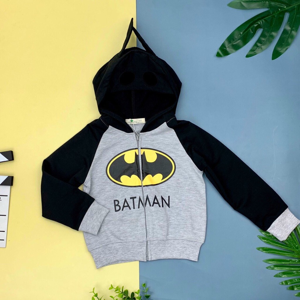 Áo khoác nỉ hình siêu nhân cho bé trai size 3-10t (12-30kg), chất đanh mịn, hiệu Litibaby