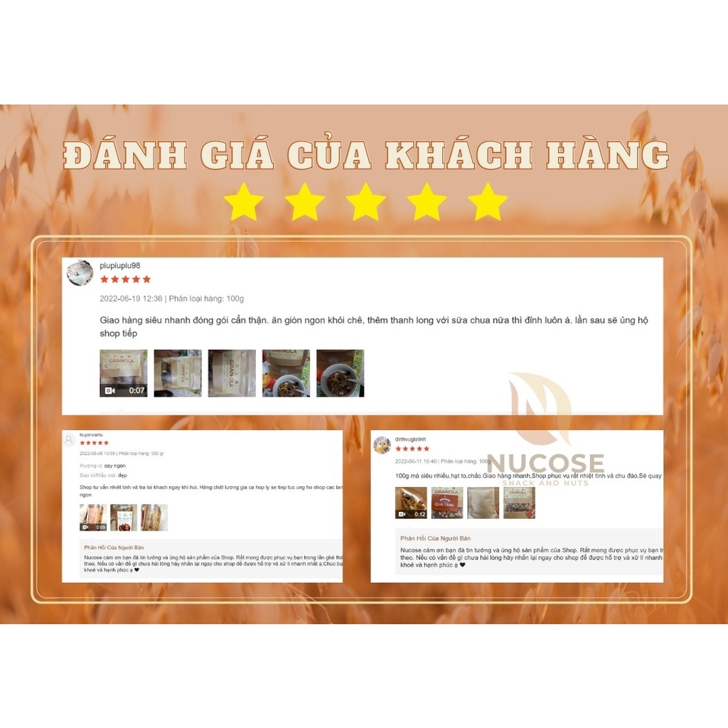 Gáo dừa cao cấp, Combo bát dừa và thìa gỗ tự nhiên ăn ngũ cốc Granola siêu hạt Nucose