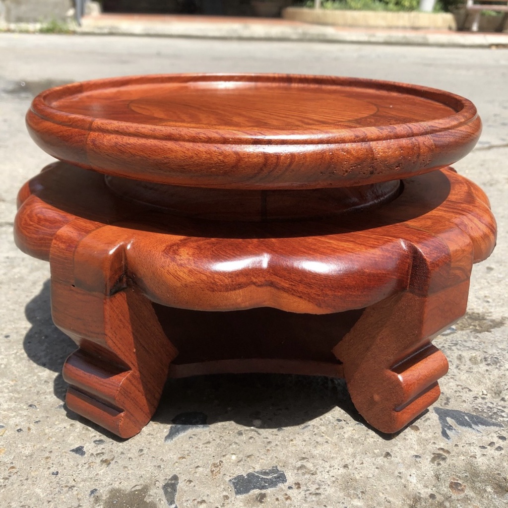 Kỷ tròn, đôn tròn, chân kê bát hương dáng cao gỗ hương cao cấp 28cm