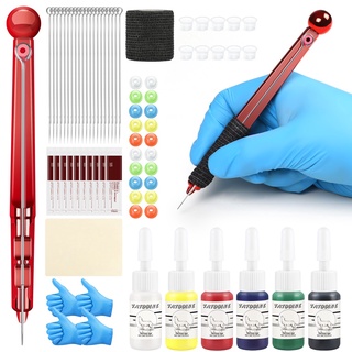 Set 6 Máy Xăm Mini Cầm Tay Kèm 20 Kim Xăm No.5 Tiện Dụng Chất Lượng Cao