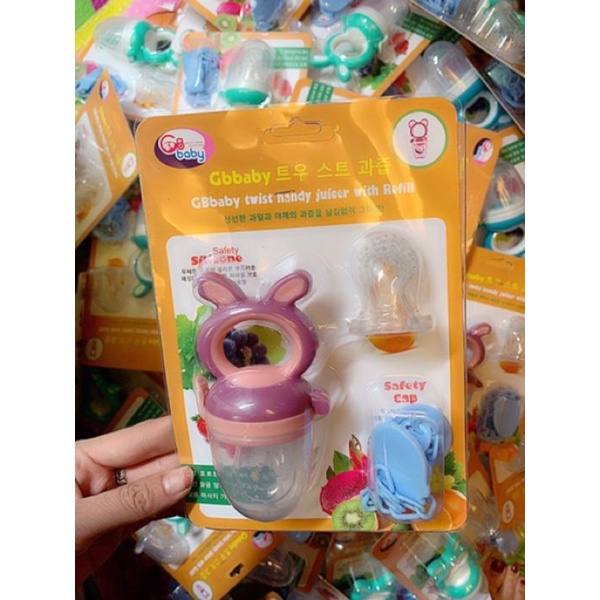 Túi nhai ăn dặm chống hóc Gb baby Hàn Quốc, không chưa BpA an toàn cho bé, hàn chính hãng siêu mềm, siêu dai