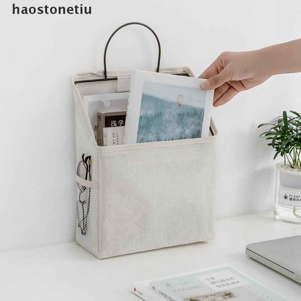Giá Đỡ Sách / Tạp Chí Bằng Vải Lanh Cotton Treo Tường Tiện Dụng