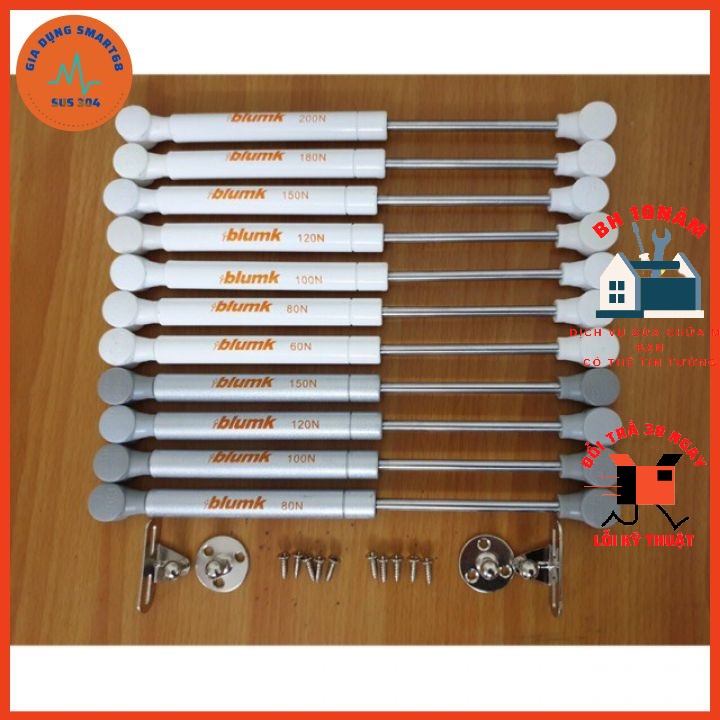 Tay Nâng Piston Thủy Lực Blumk 80N- 100N- 120N - 150N_Tay Chống Cánh Tủ Giảm Chấn _Hỗ Trợ Lắp đặt