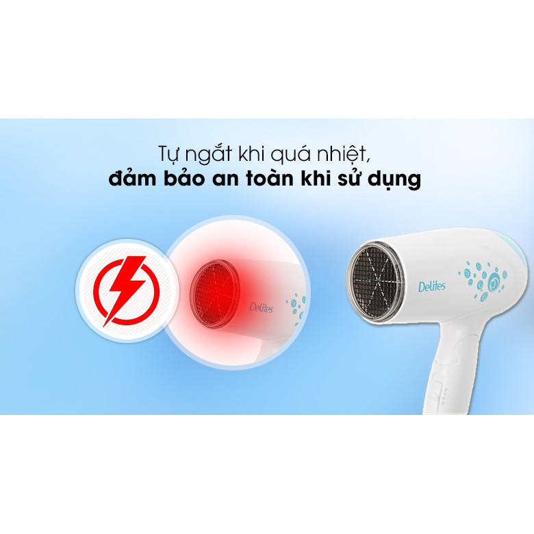 Máy sấy tóc Delites PH3812 1200W có sấy mát (Mới 100%, bảo hành chính hãng 12 tháng)