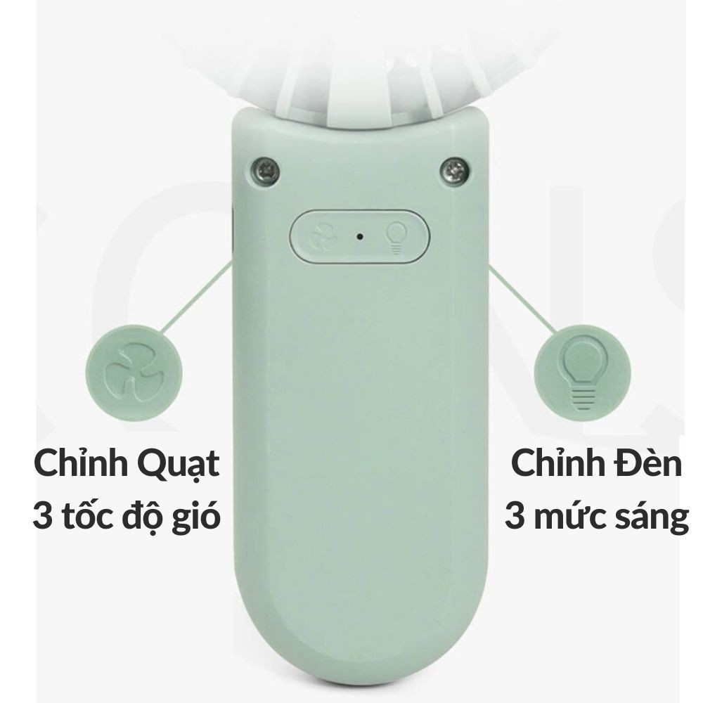 Quạt cầm tay mini Pin sạc tích điện cổng USB❤️Kẹp điện thoại và đèn Led❤️  KamiVietNam YaSe 17004 bảo hành 3 tháng