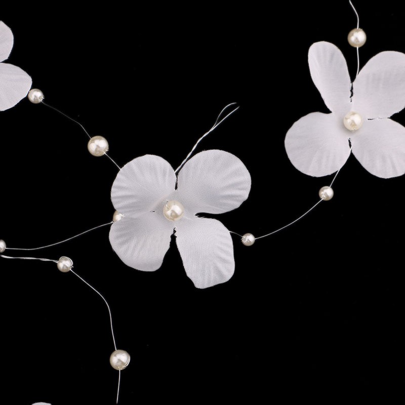 GETNOIVAS Băng đô cài tóc phối hoa phong cách Hàn Quốc cho cô dâu